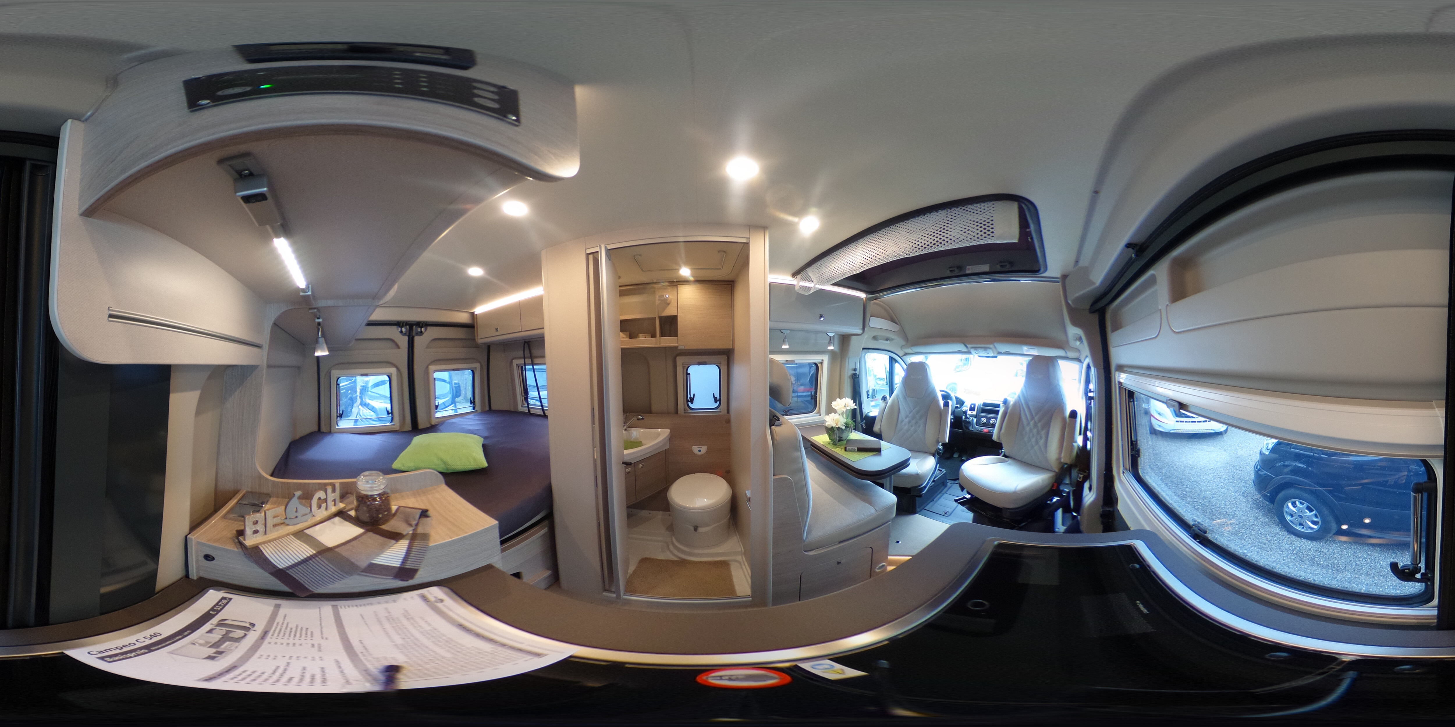 360° Ansicht Bürstner Campeo C 540 Navi/RFK, AHK, Sitzheizung, Markise