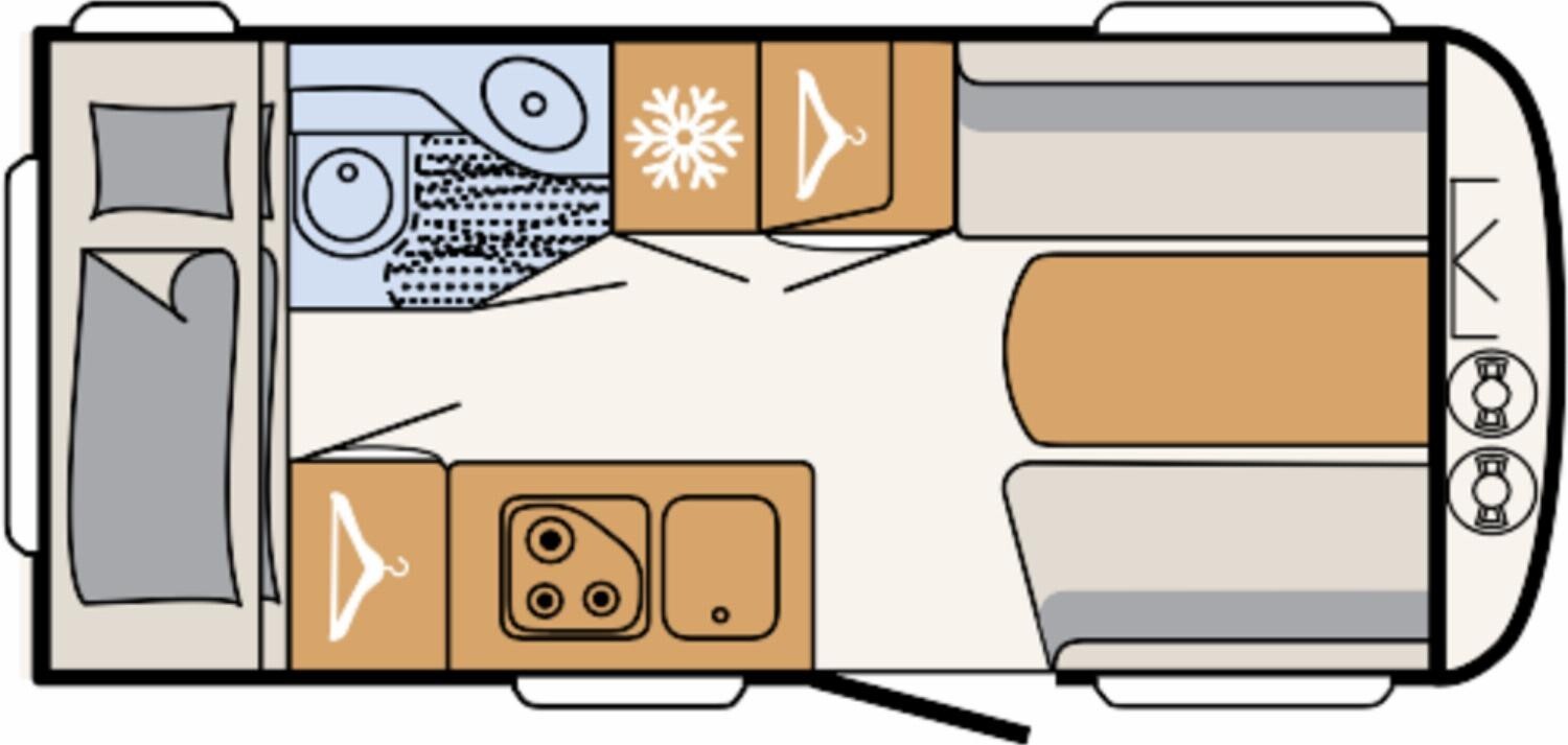 Grundriss Dethleffs c-joy 410 LK Dynamik+Touring-Pkt, 1360Kg Auflast