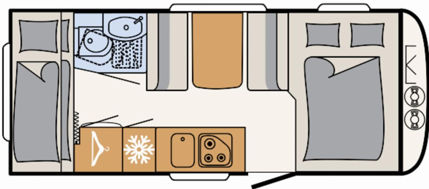 Grundriss Dethleffs Camper 500 QSK Allgäu-Edition
