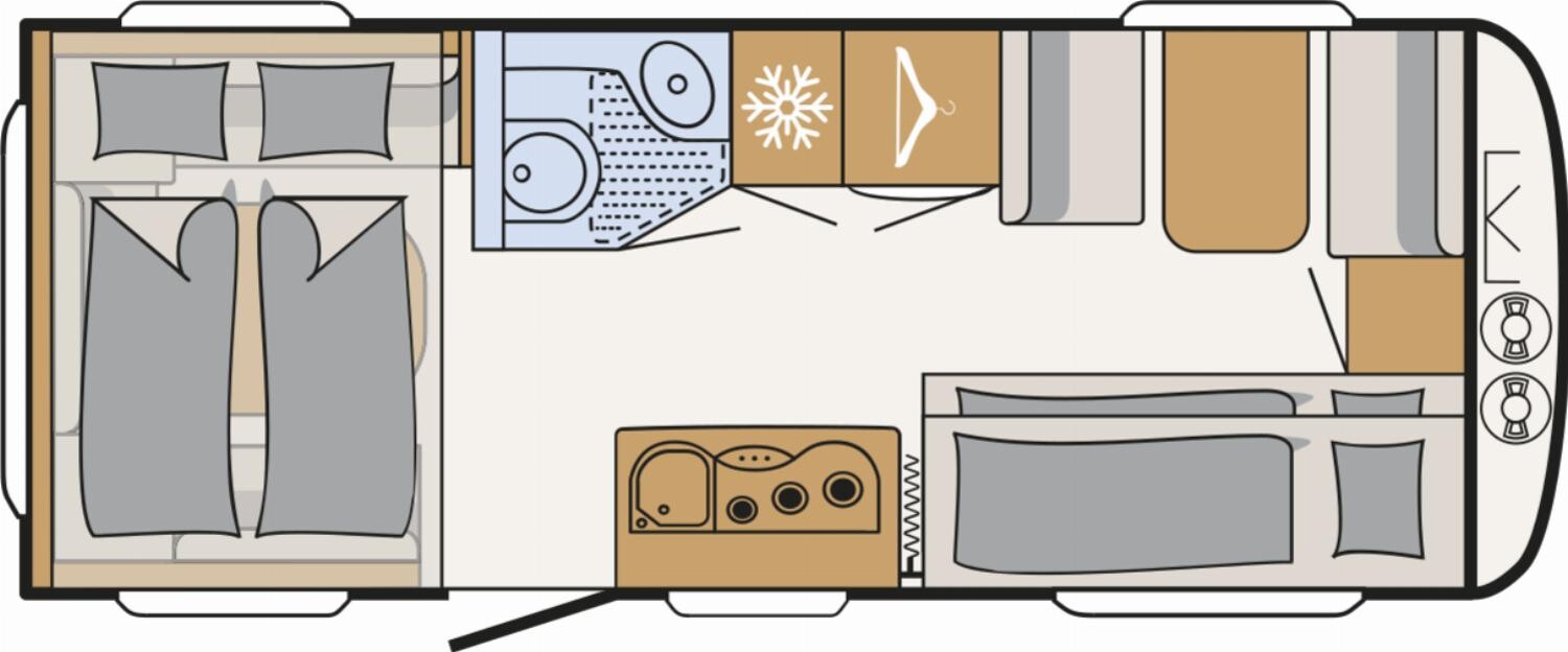 Grundriss Dethleffs c-go Active 525 KR up 7 Schlafplätze möglich !!