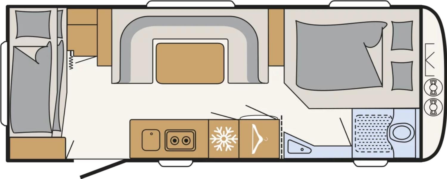 Grundriss Dethleffs Nomad 560 FMK Toilette alternativ+Combi6E+ATC