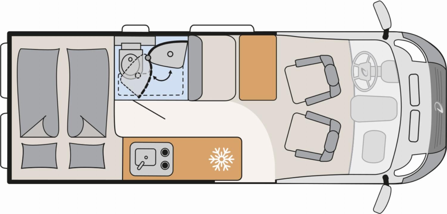 Grundriss Dethleffs Globetrail Active 600 DS Fiat Schlafach+Markise