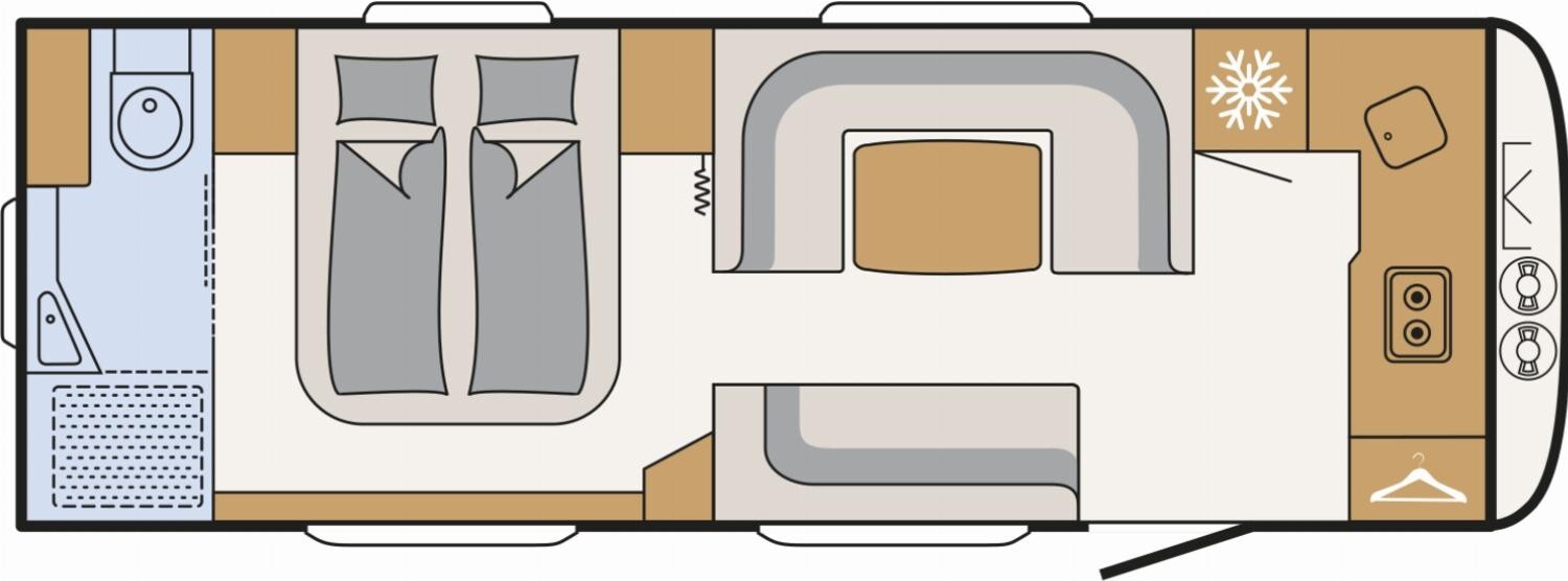 Grundriss Dethleffs Beduin Scandinavia 690 BQT Winterpaket + TV-Lift
