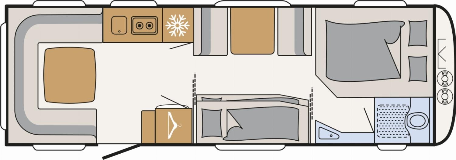 Grundriss Dethleffs Camper 730 FKR Toilette alternativ, Snow-Plus