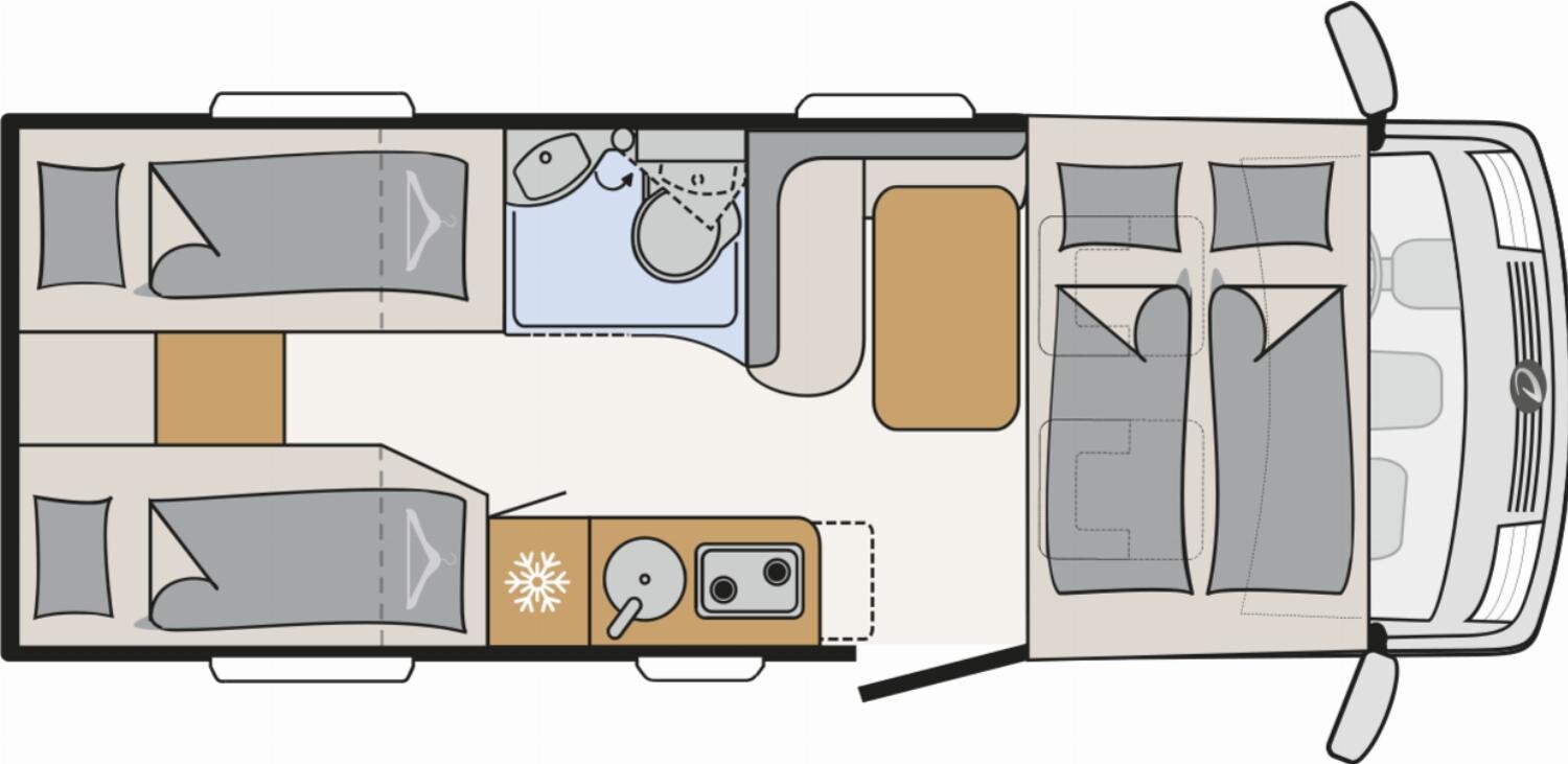 Grundriss Dethleffs Globebus I 4 8G-Automatik, Navi+Kamera, Markise