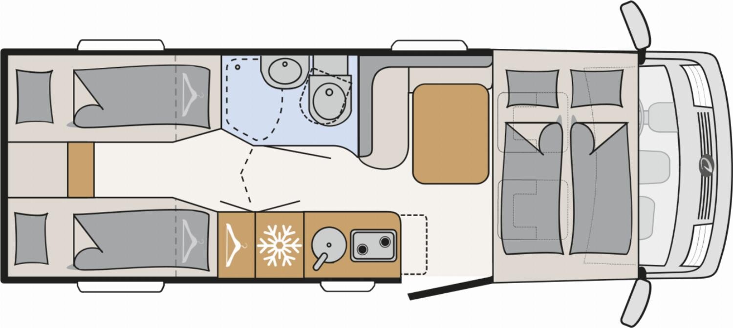 Grundriss Dethleffs Globebus I 6 Active-Paket, 8G-Automatik