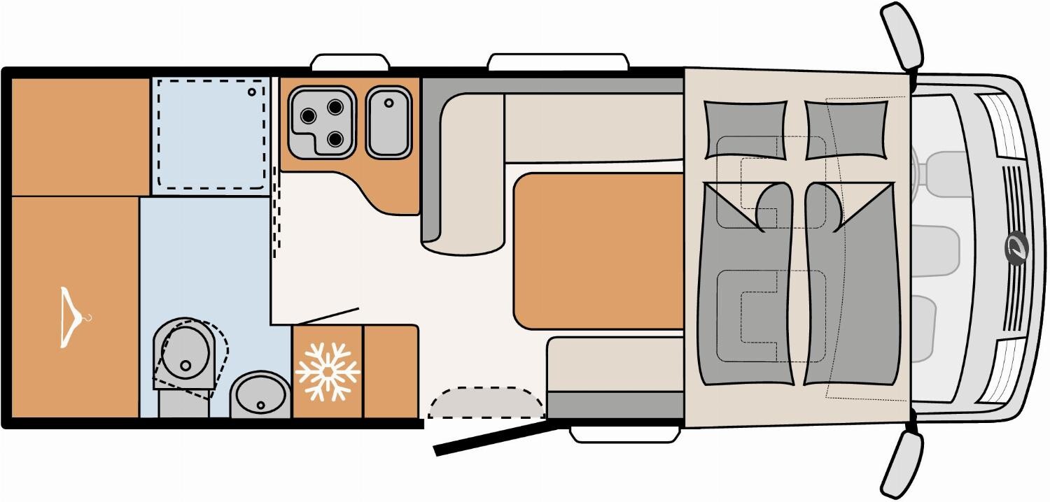 Grundriss Dethleffs Trend I 6767 SAT + TV, Navi, Solar, AHK, Markise