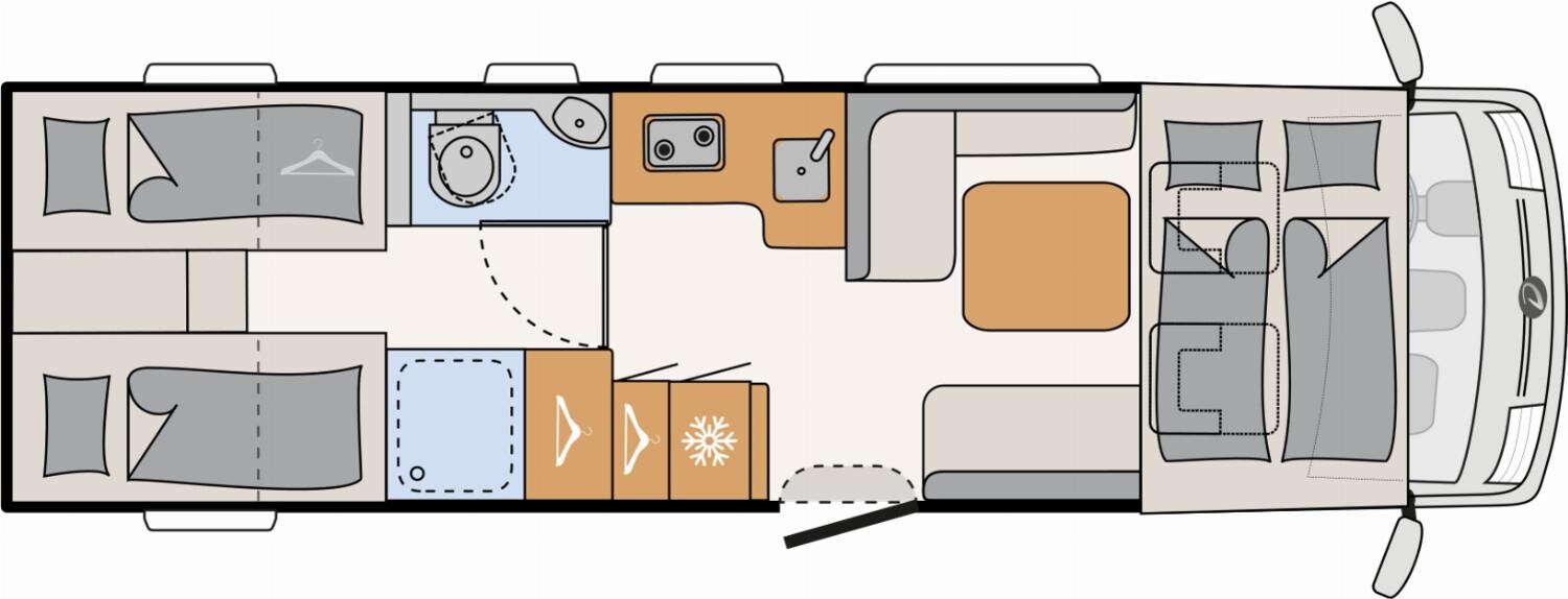 Grundriss Dethleffs XL I 7812-2 Technik-Paket, LTE-Router+32 Zoll TV