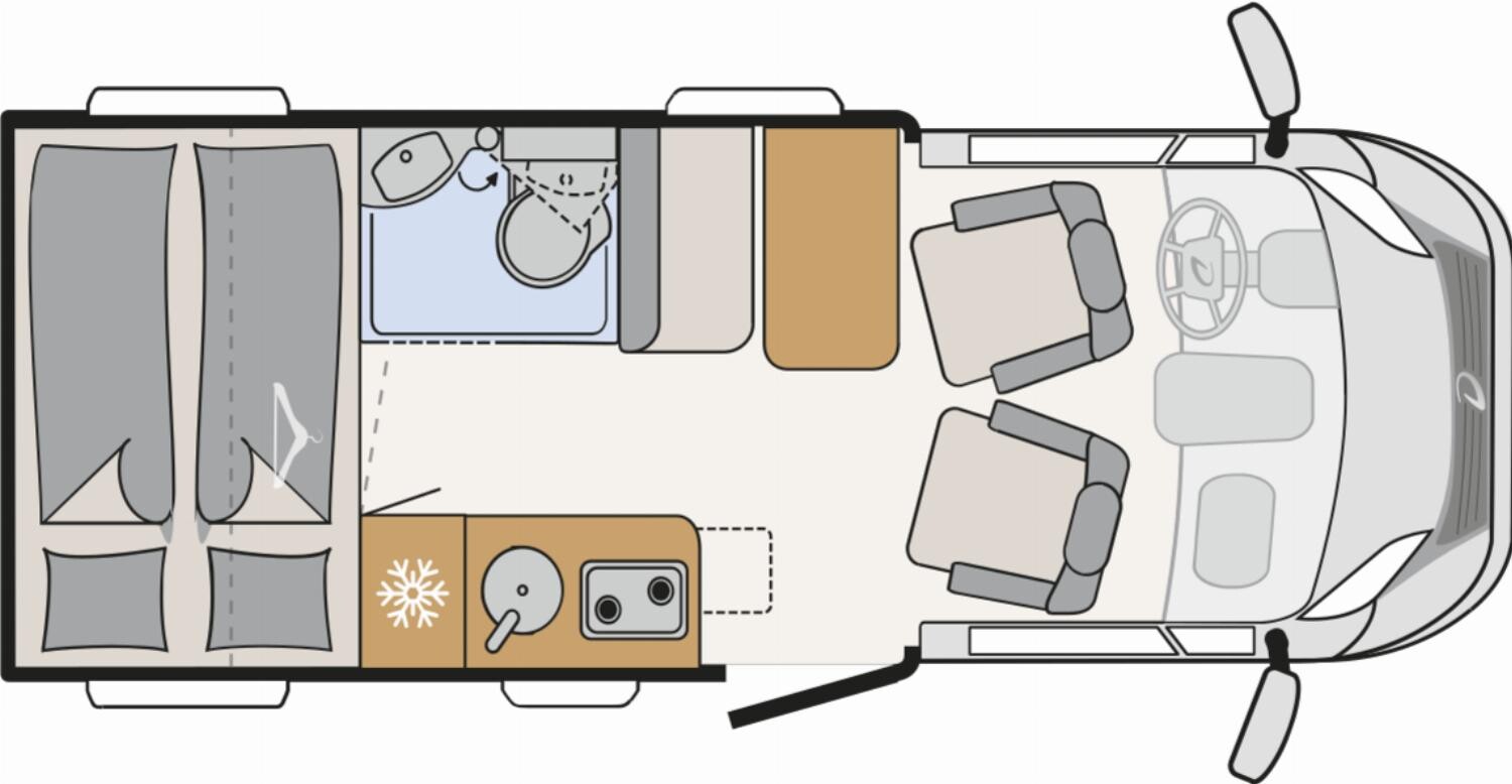 Grundriss Dethleffs Globebus Camp T 1 8G-Automatik, Active-Paket