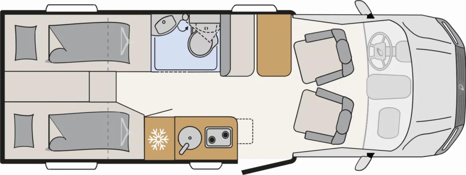 Grundriss Dethleffs Globebus Performance 4x4 T 46 Bügel, AHK, Isofix