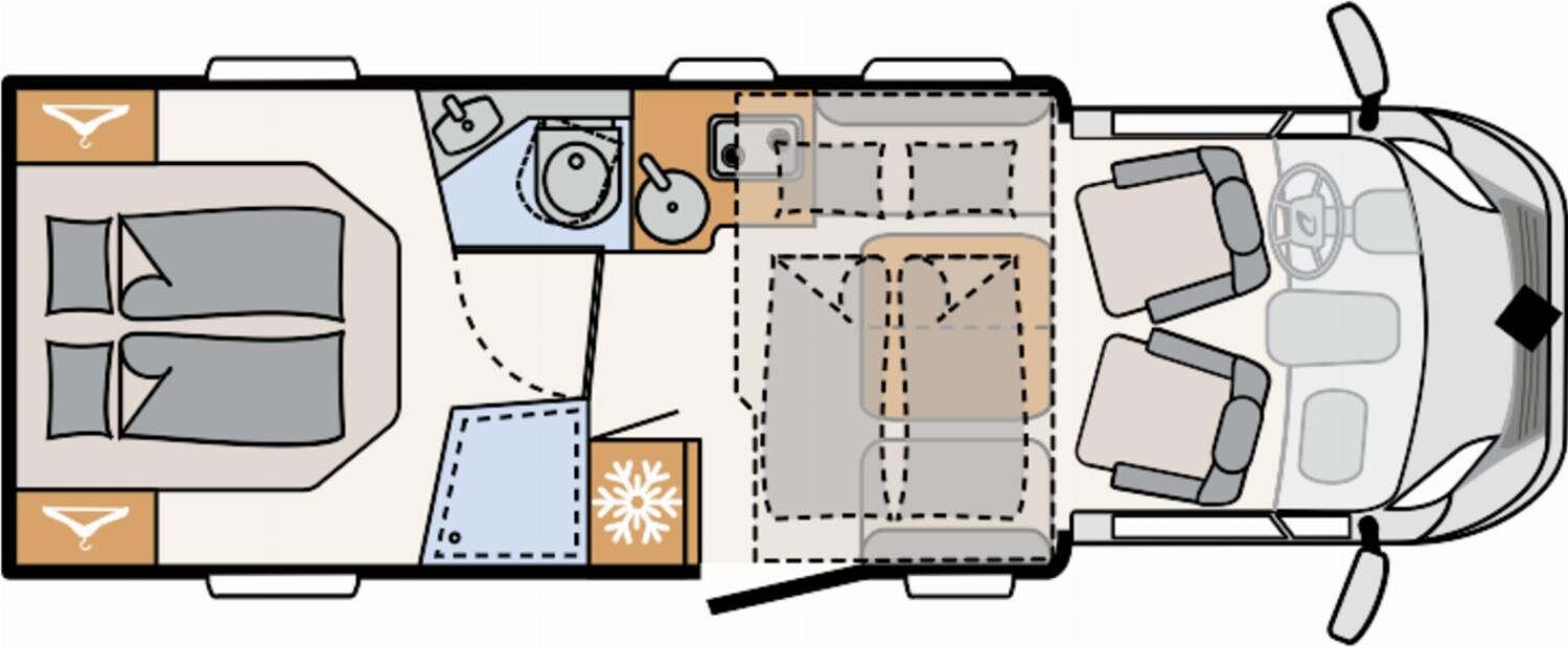 Grundriss Dethleffs Just 90 T 7052 DBL Verfügbar ab November 2026