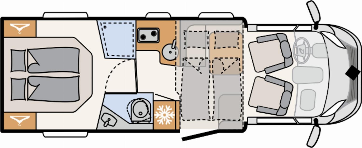 Grundriss Dethleffs Just Camp T 7052 DBM Verfügbar ab November 2026