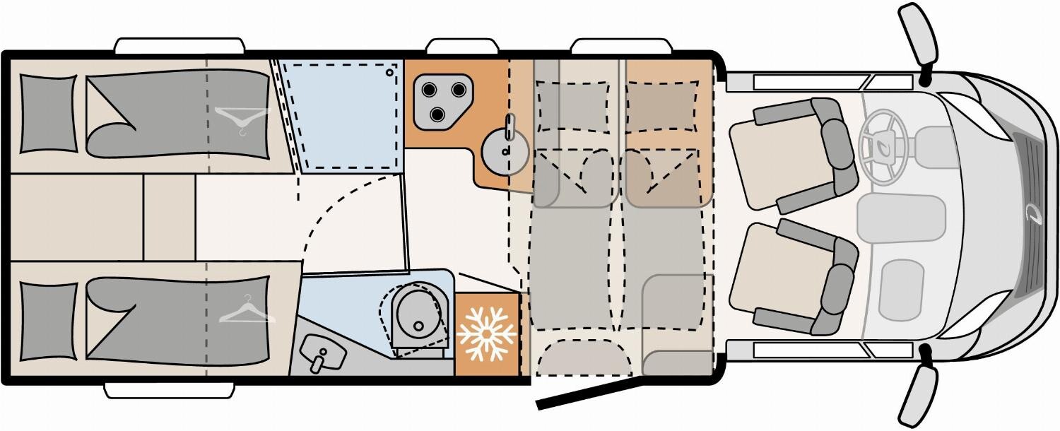 Grundriss Dethleffs Trend T 7057 EB