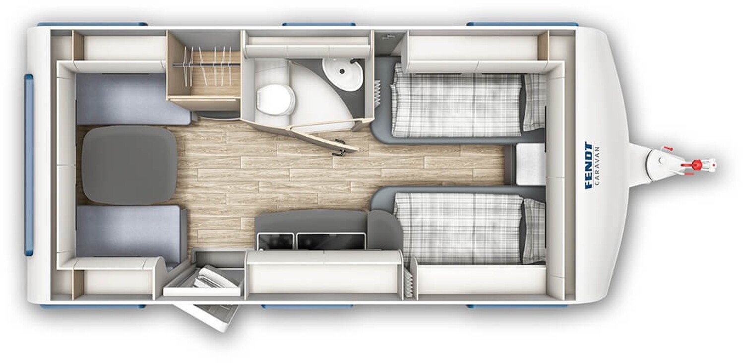 Grundriss Fendt Apero 465 TG Auflastung, Einzelbettauszug