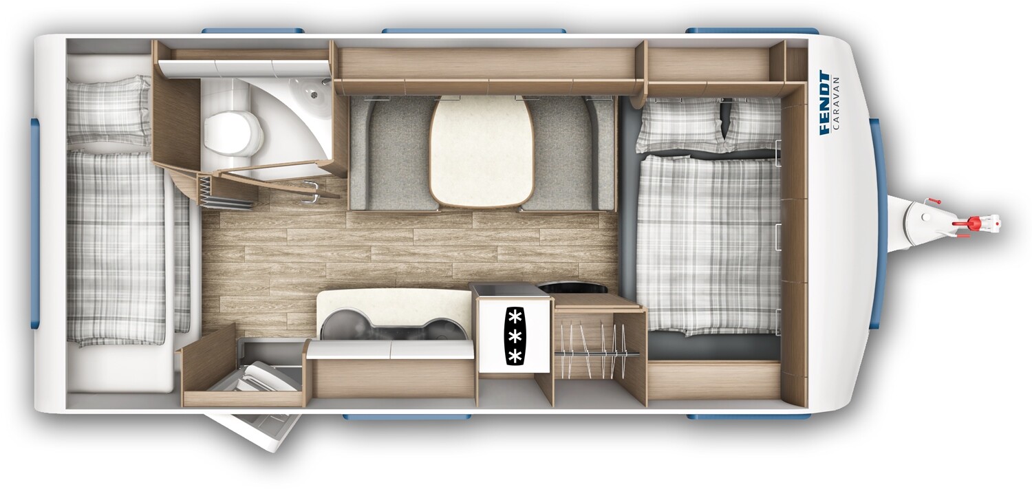 Grundriss Fendt Saphir 495 SKM 2T, Mover, Markise, Duo-Control
