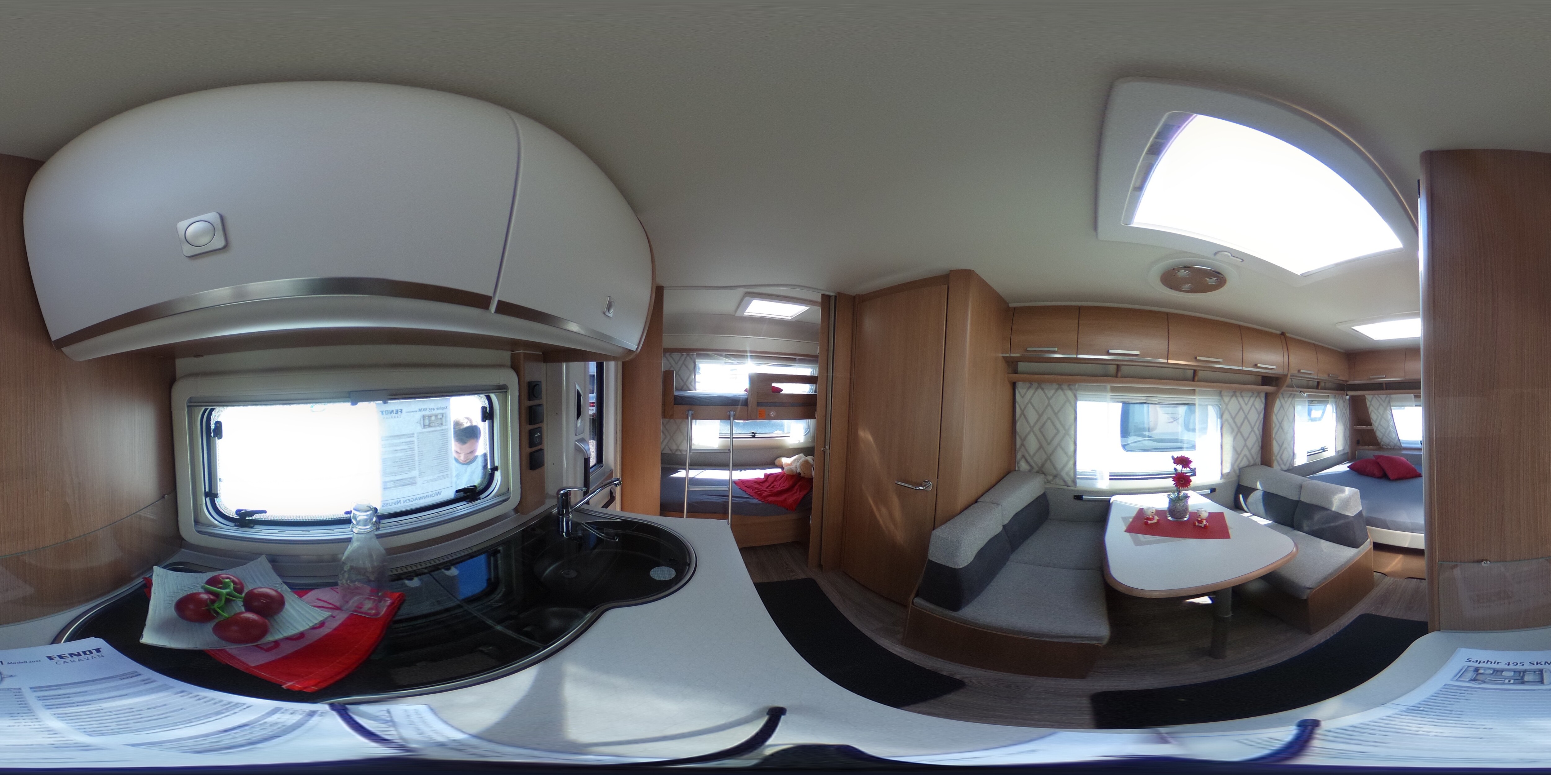 360° Ansicht Fendt Saphir 495 SKM Stützensystem,Mover,Klima,2TAchse