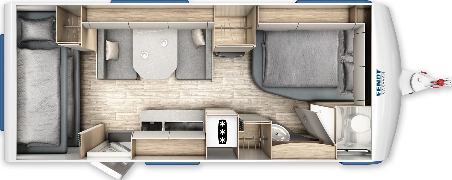 Grundriss Fendt Bianco Selection 550 SKM Duschpaket, Duo-Control