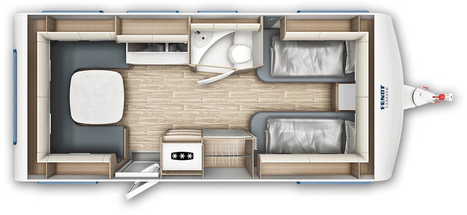 Grundriss Fendt Tendenza 560 SG 2000Kg,Alde,Fußboden Erwärmung,