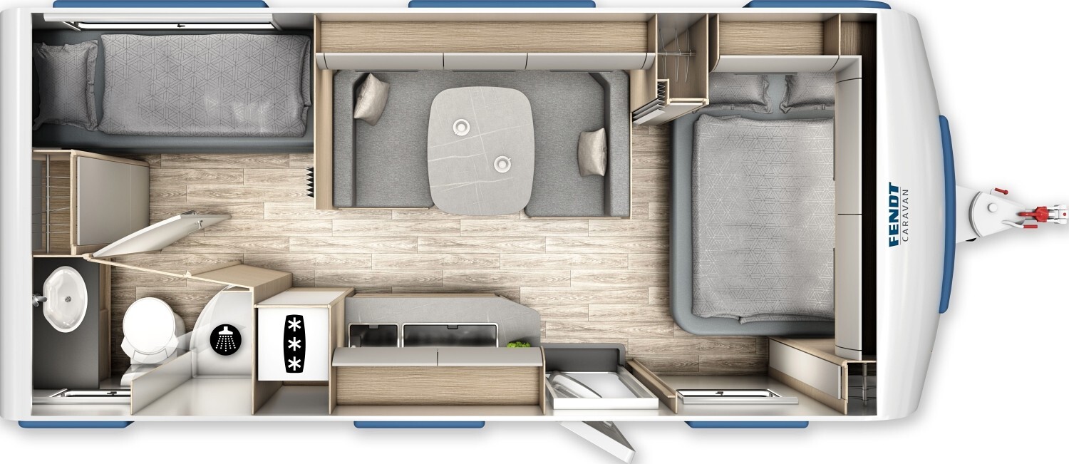 Grundriss Fendt Bianco Activ 560 SKM ALDE + Fußbodenerwährmung