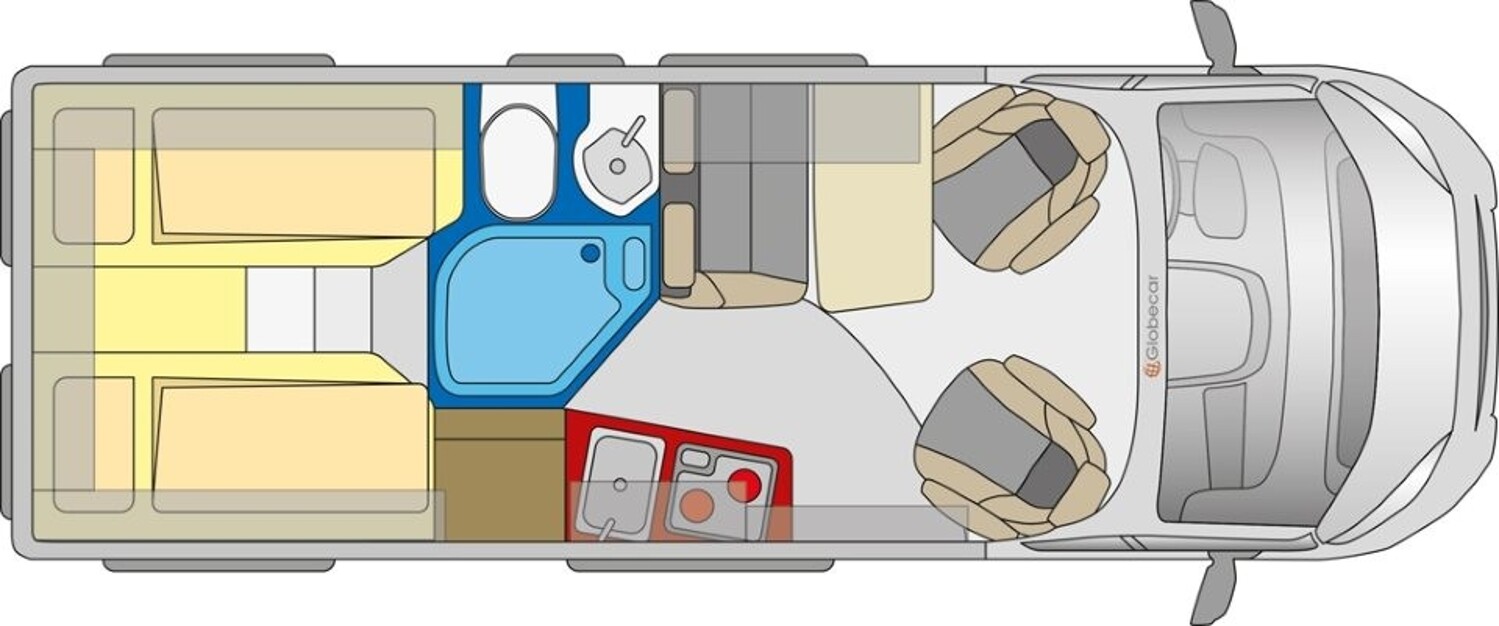 Grundriss Globecar Campscout Fiat Klima+TV+SAT+Markise