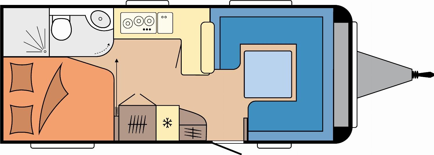 Grundriss Hobby Prestige 560 FC ALDE-Heizung, Backofen, 2T-Achse