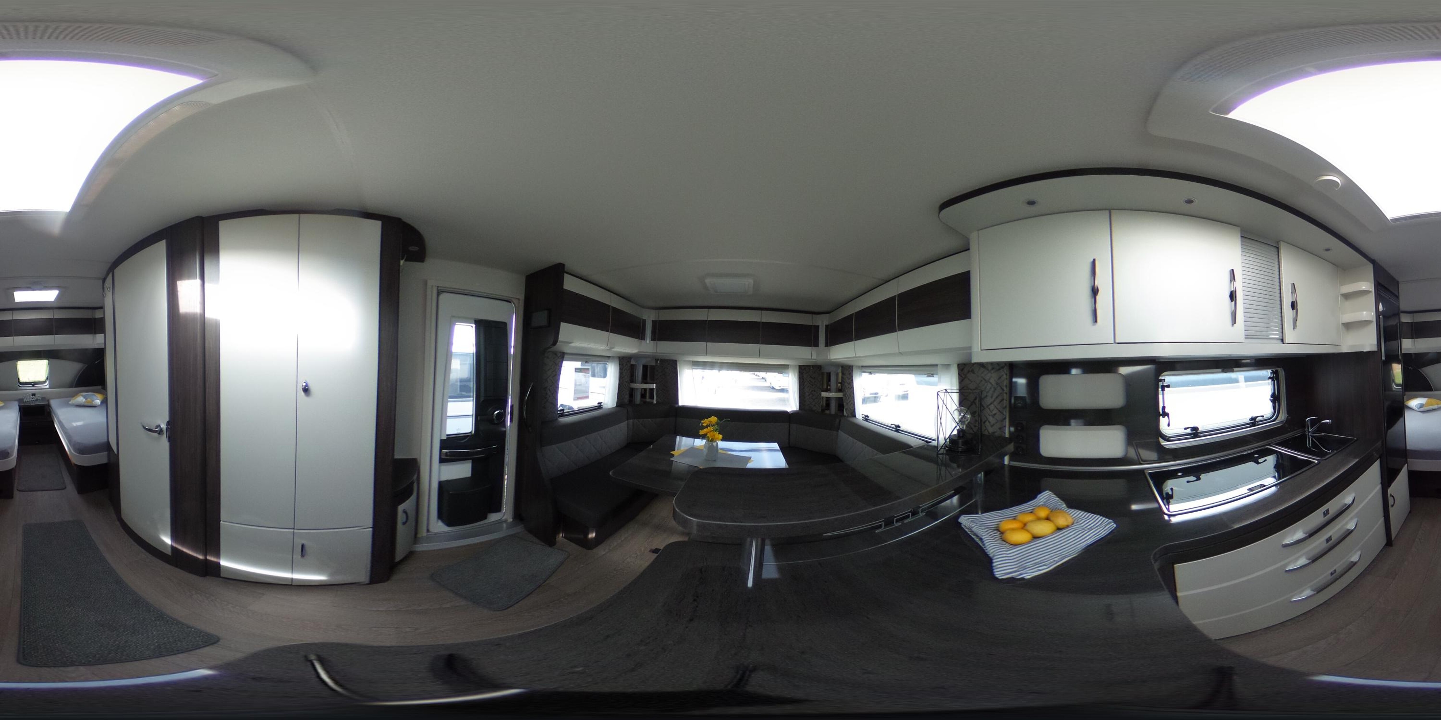 360° Ansicht Hobby Prestige 620 CL Fußbodenheizung, City-Anschluss