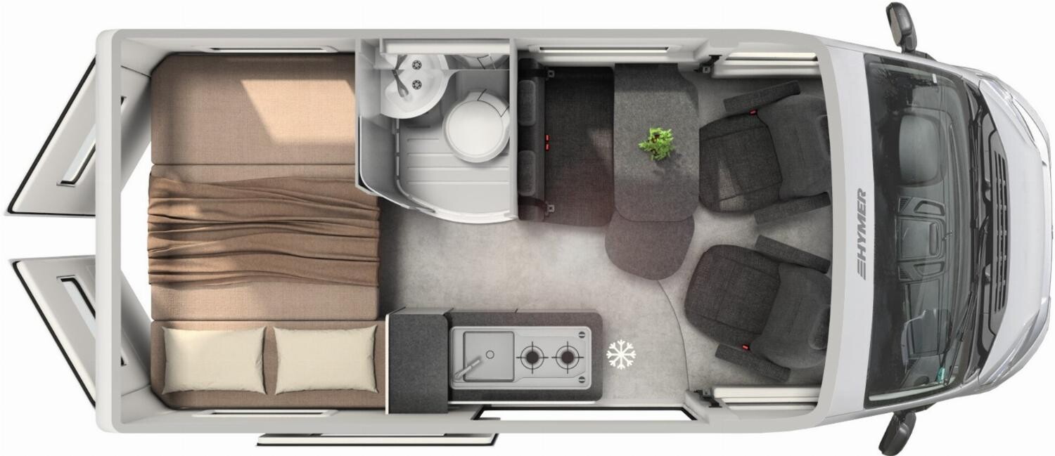 Grundriss Hymer Free Campus 540 Automatik, Voll-LED, Dieselheiz.
