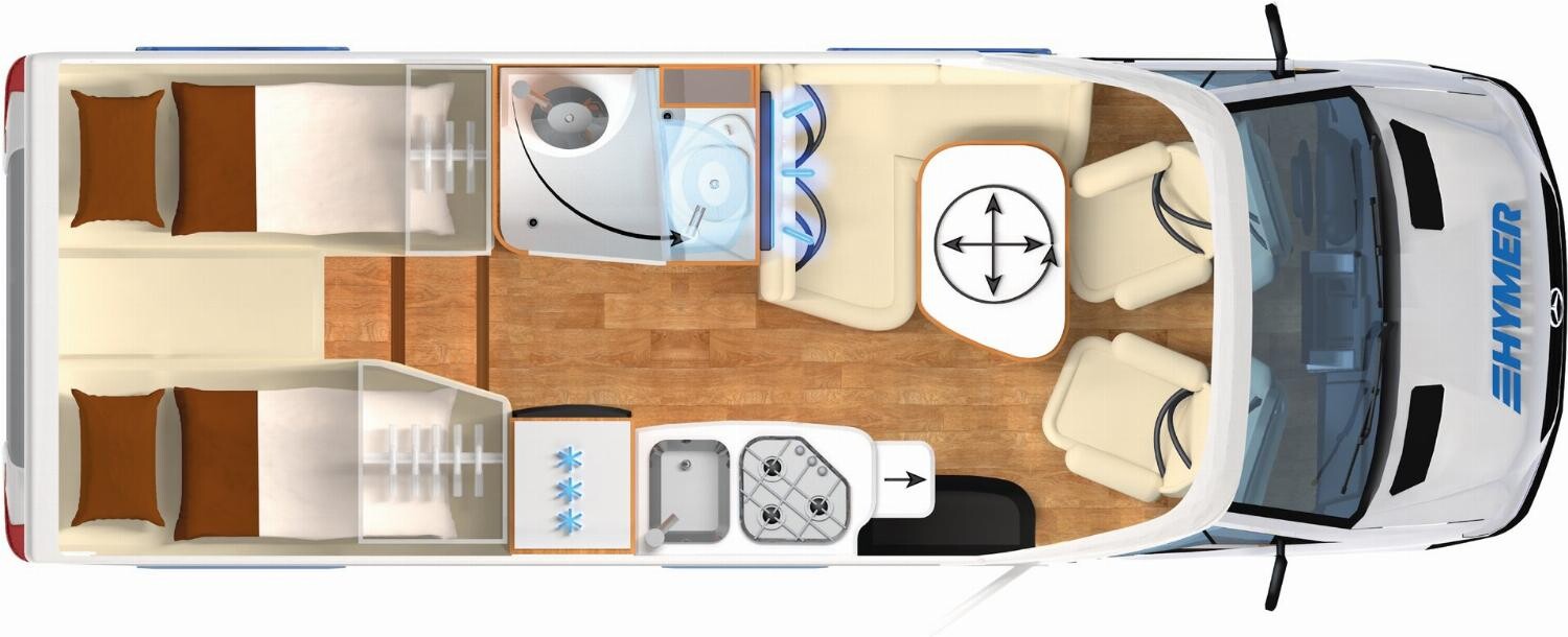 Grundriss Hymer ML-T CrossOver 570 18-Zoll-Deltas,Winterpaket,TV