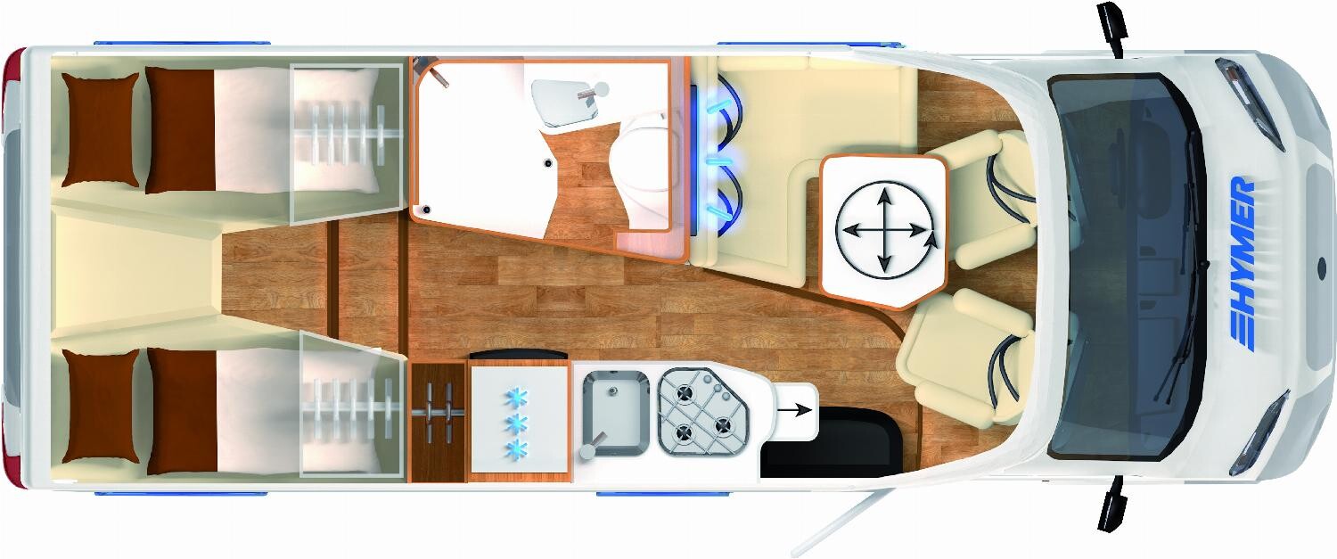 Grundriss Hymer Exsis-t Original 580 9G-Autom, Klima, TV+SAT