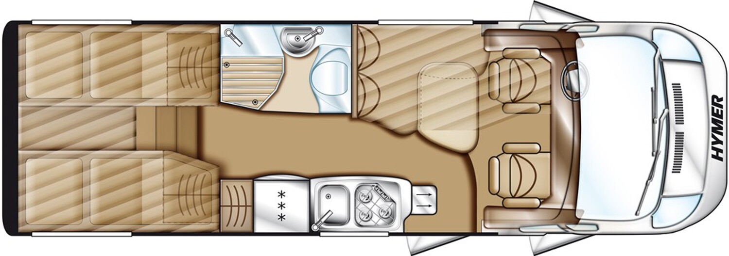Grundriss Hymer Exsis-t 588 Luftfeder, Hytraulikstützen, 3xSolar