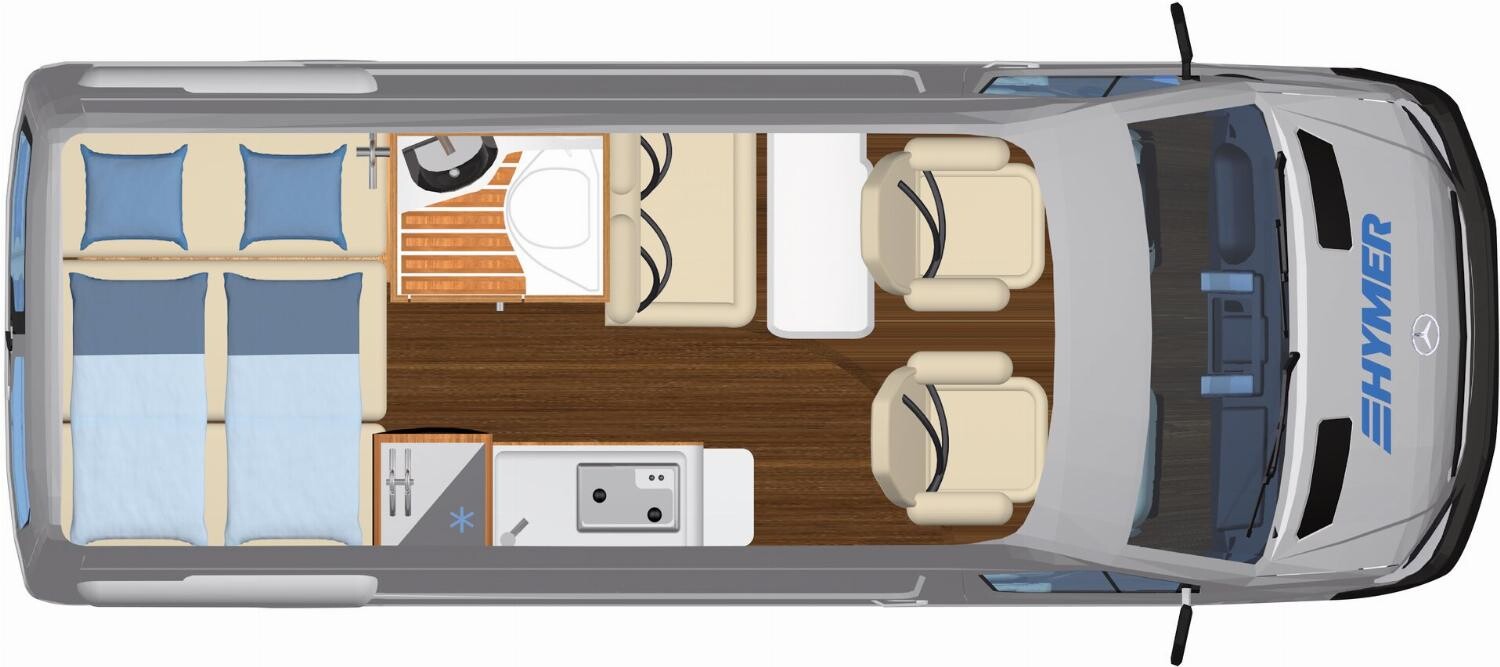 Grundriss Hymer Free S 600 Verfügbar ab November 2025