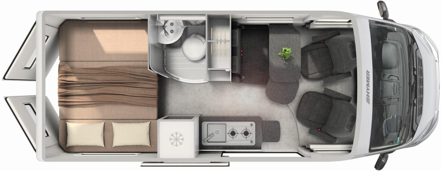 Grundriss Hymer Free Campus 600 Automatik+Winterfest+Schlafdach