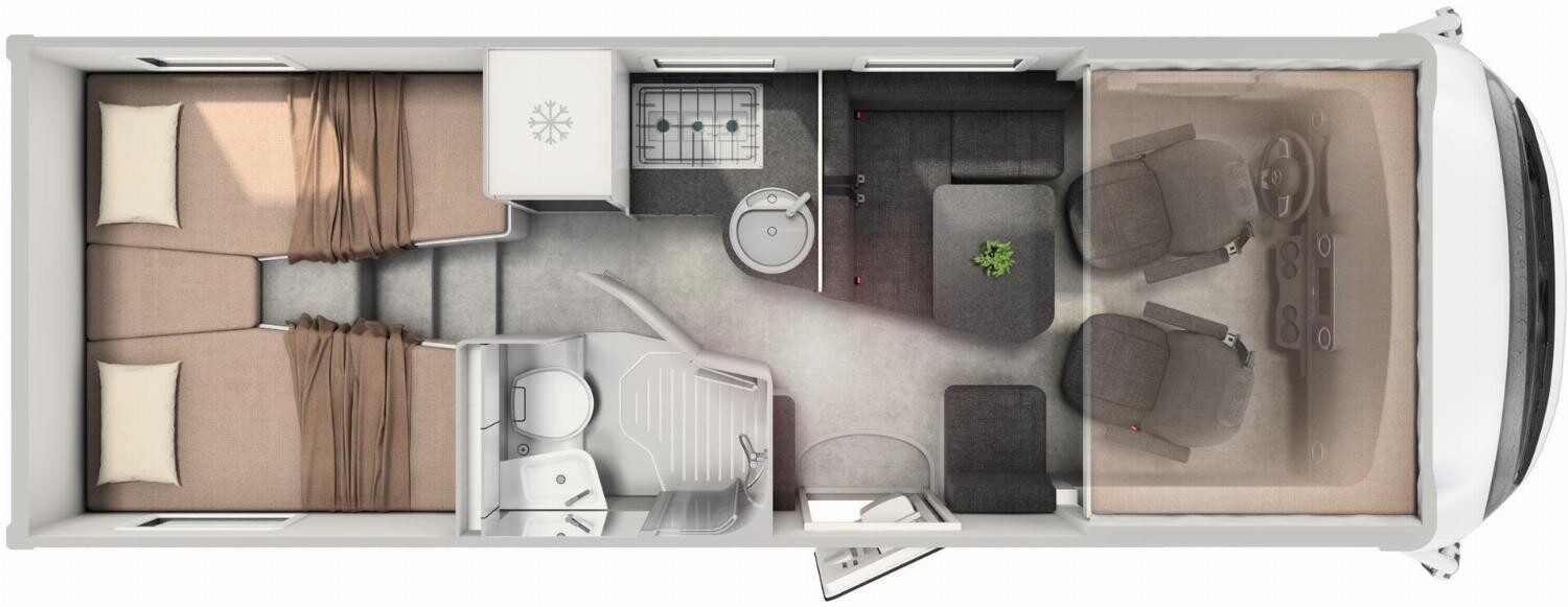 Grundriss Hymer B-Klasse MC I 600 Modell 2026 !!! ohne Hubbett
