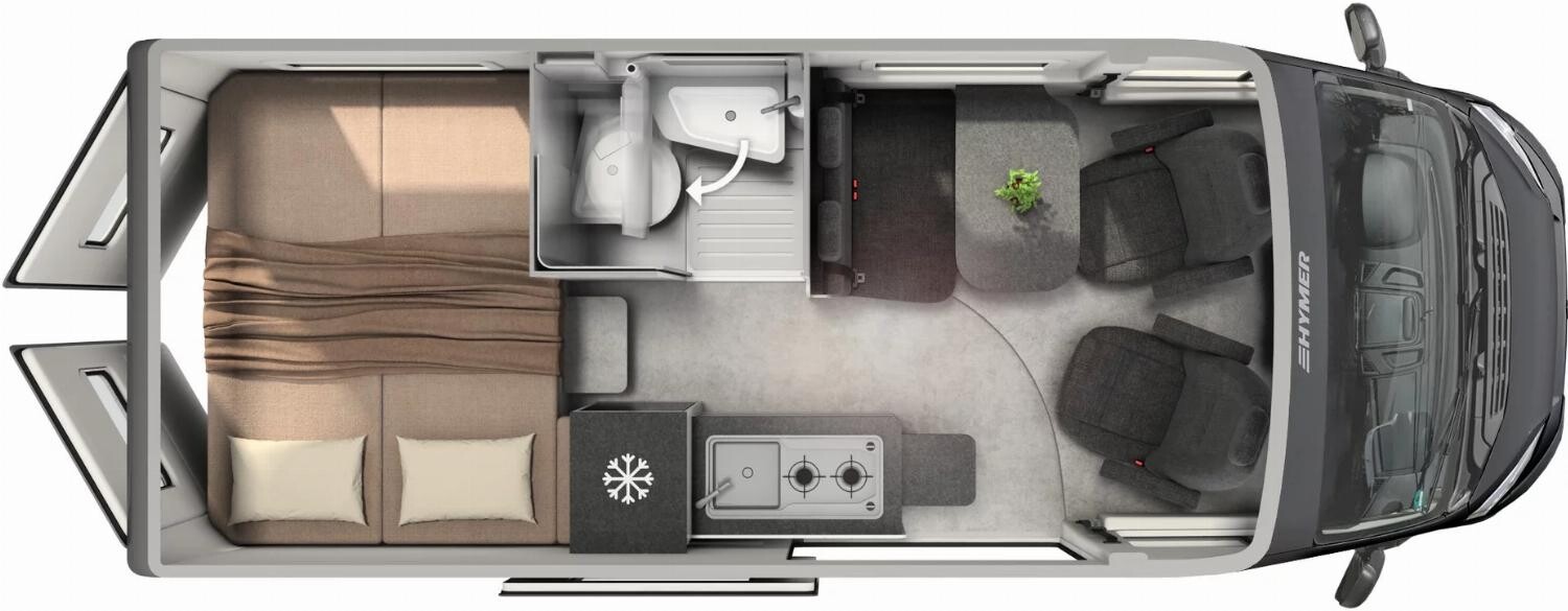 Grundriss Hymer Redwood 601 Automatik, Schwenkbad, Navi+Kamera