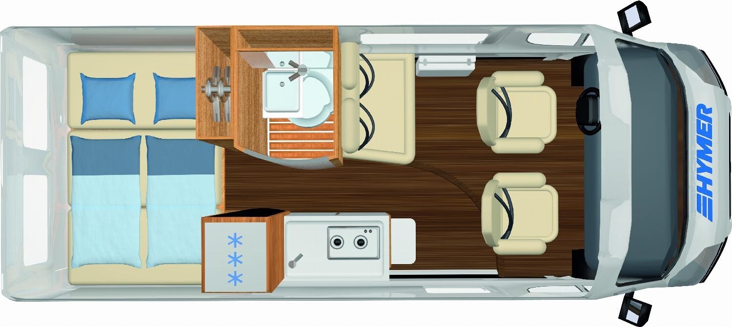 Grundriss Hymer Grand Canyon Fiat Automatik+200Ah-Lithium+Solar+