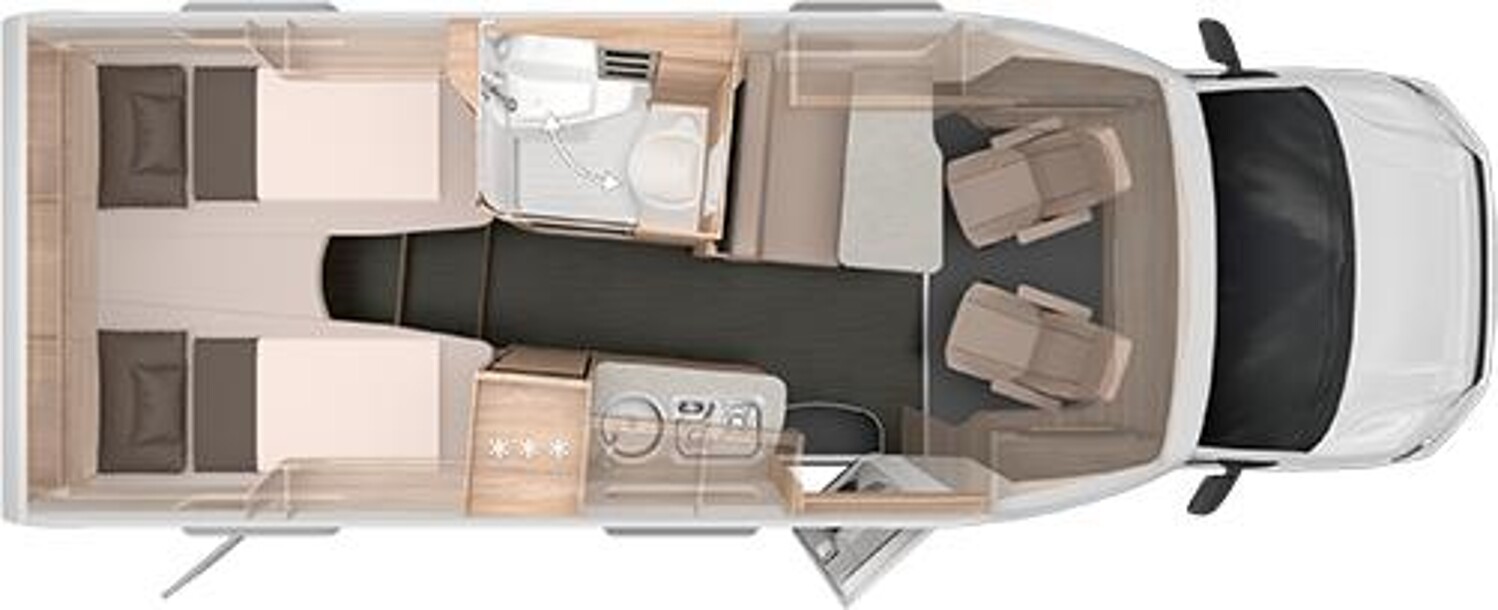 Grundriss Knaus Van TI PLUS PLATINUM SELECTION 650 MEG SAT + TV