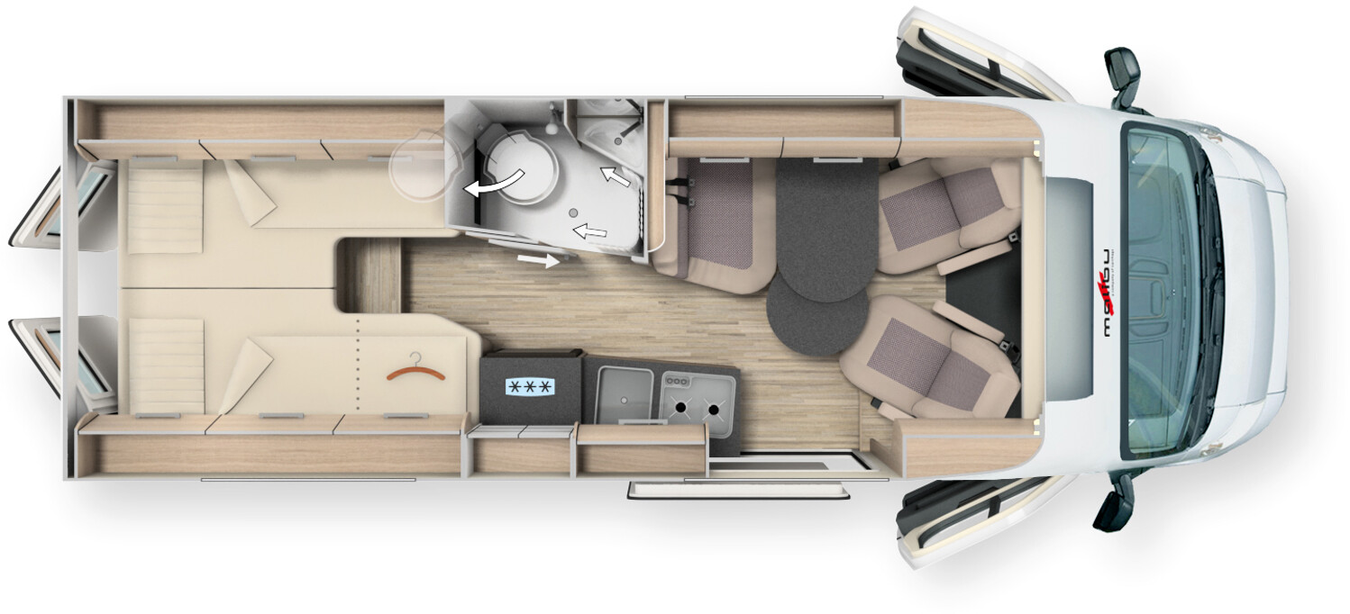 Grundriss Malibu Van diversity GT skyview 640 LE K