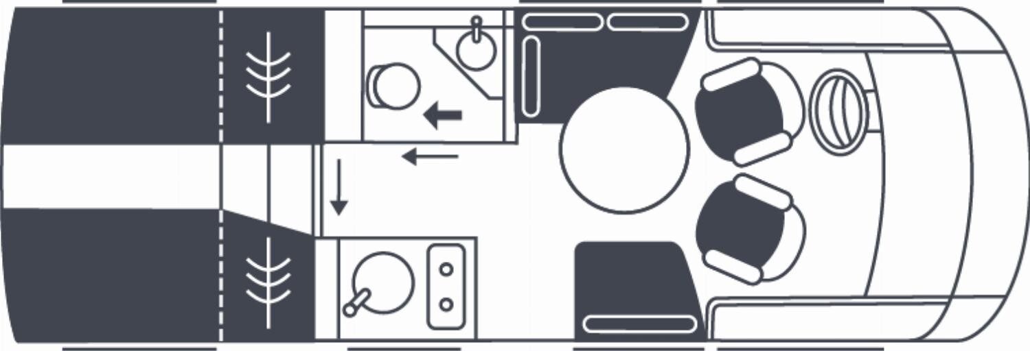 Grundriss Niesmann-Bischoff iSmove 6.9 E Festtank-Toilette, Gastank, Hubbett