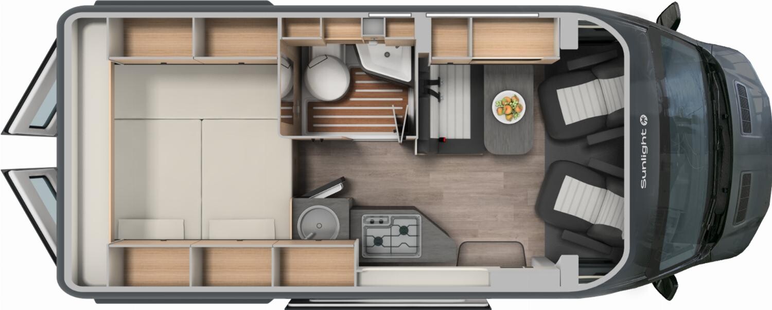 Grundriss Sunlight Cliff 4x4 590 Combi4D,AHK,Xenon,AWT iso+beheizt