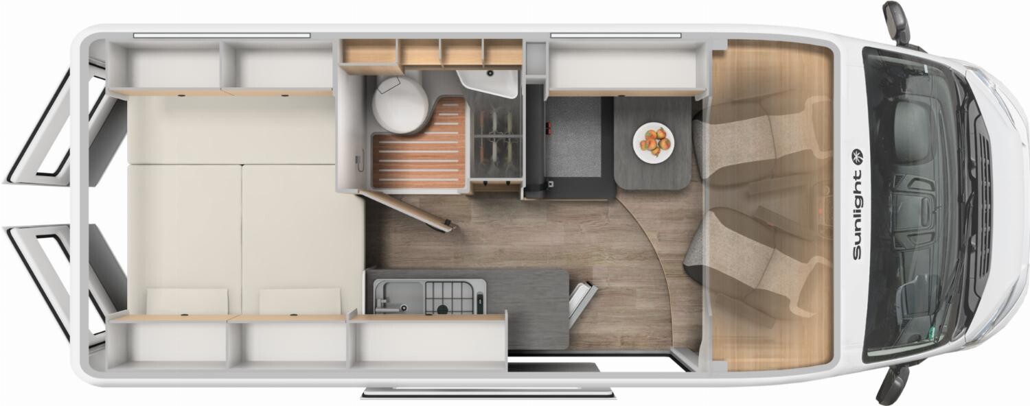Grundriss Sunlight Cliff 600 Metallic, top Ausstattung