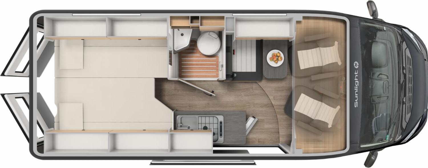 Grundriss Sunlight Adventure Cliff 602 ACC+Automatik+Navi+Combi4D