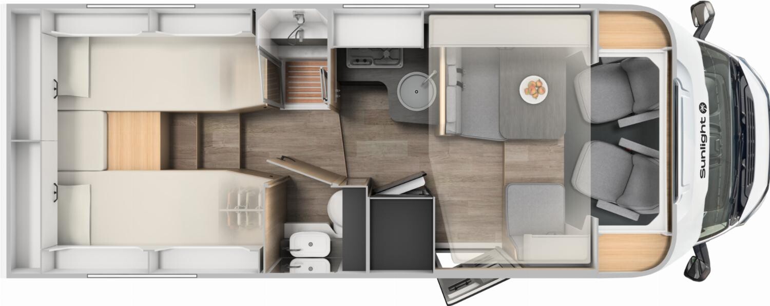 Grundriss Sunlight T 68 Navi/Kamera,Markise,Hubbett,AWTisoliert