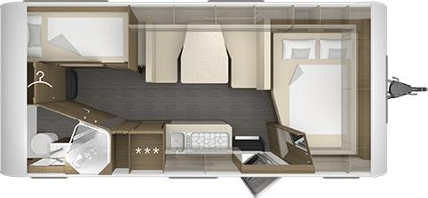 Grundriss Tabbert Cazadora 550 DMK 2.5 mit Komfortdusche