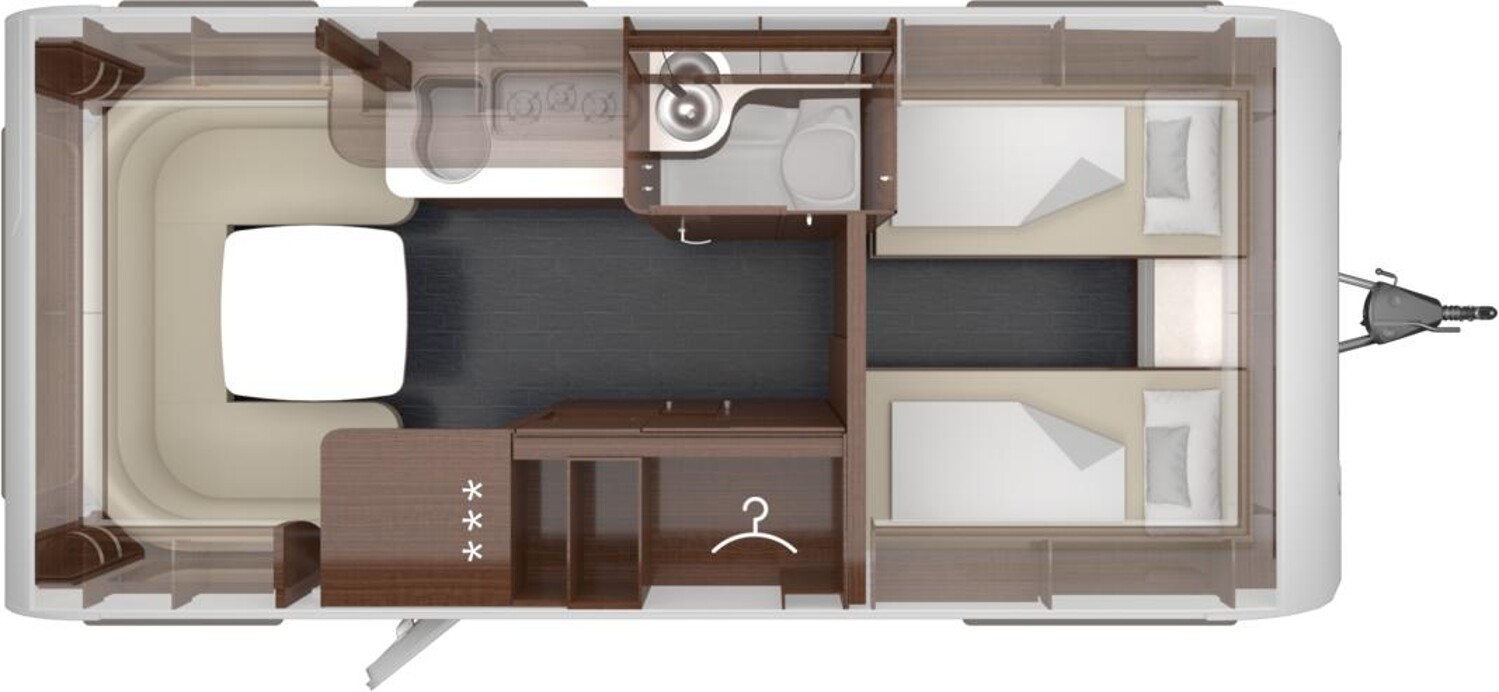 Grundriss Tabbert Puccini Finest Edition 550 E 2.5 Combi6E + TV